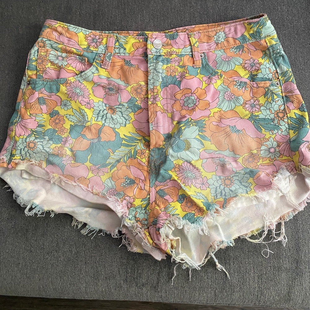 Floral Jean Shorts